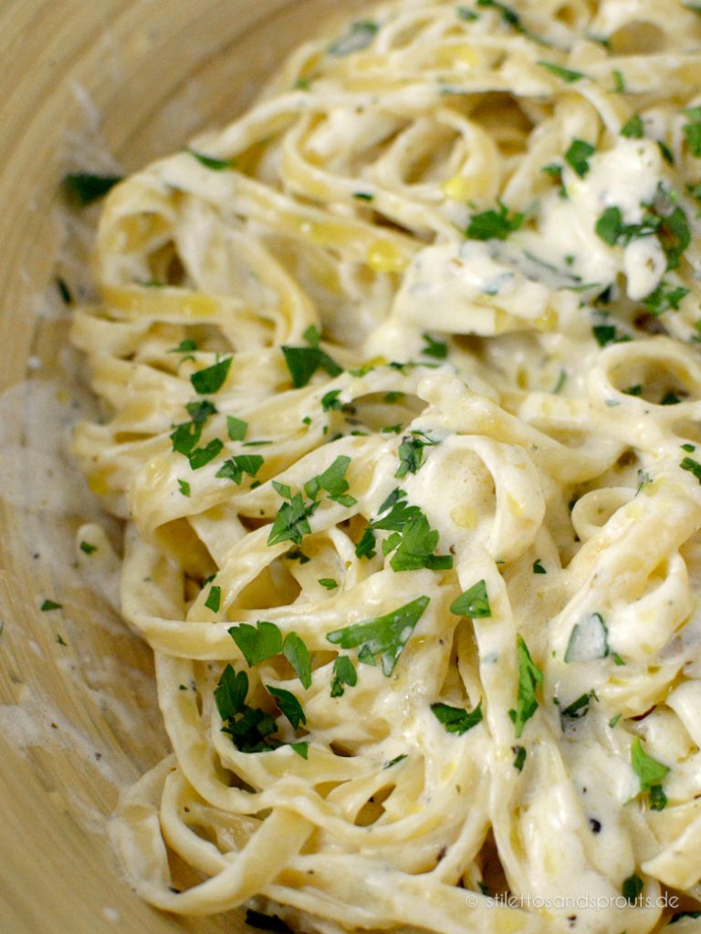 Alfredo Pasta Stilettos & Sprouts