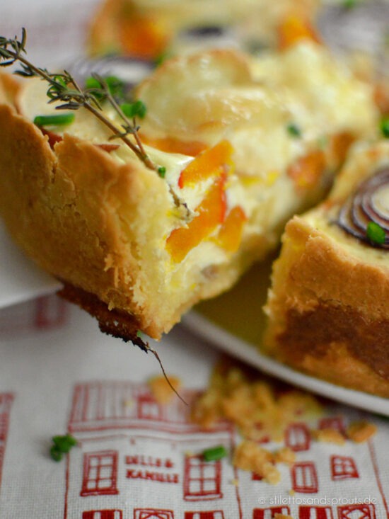 Kürbis Quiche mit Ziegenkäse - Stilettos &amp; Sprouts