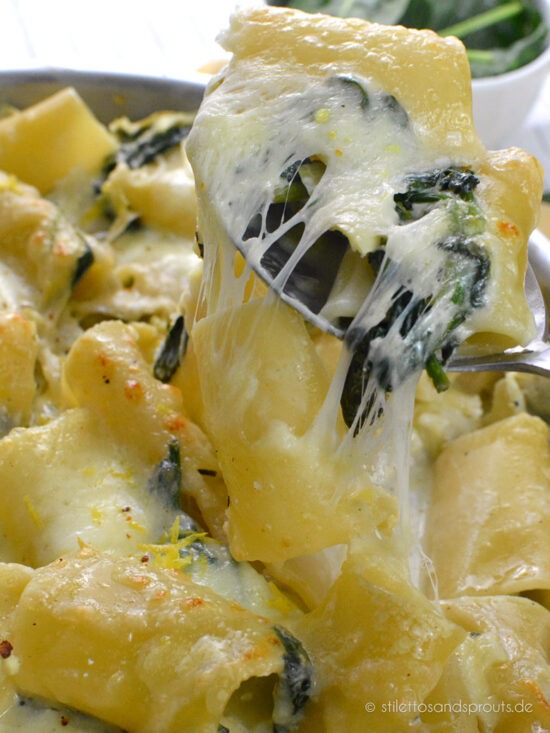 Pasta mit Artischocken und Spinat - Stilettos &amp; Sprouts