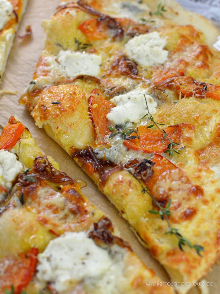 Kürbis Pizza Vier Käse