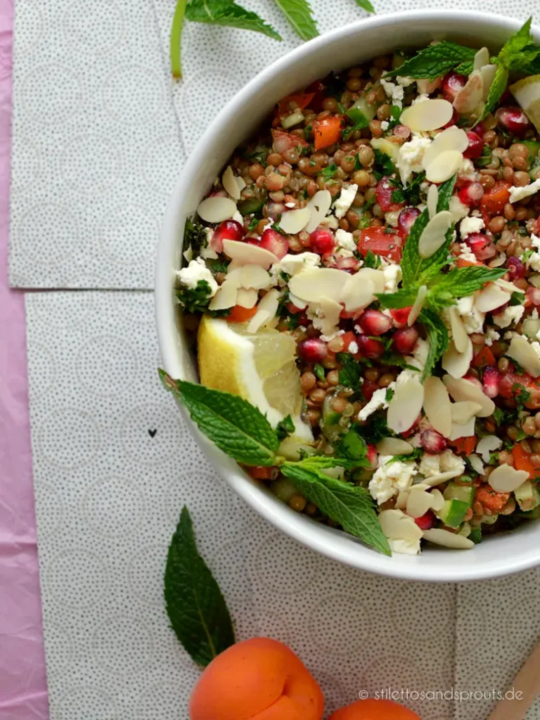 Braune Linsensalat